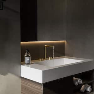 Modern 8 in. Widespread 2-Handle Bathroom Faucet in Brushed Gold