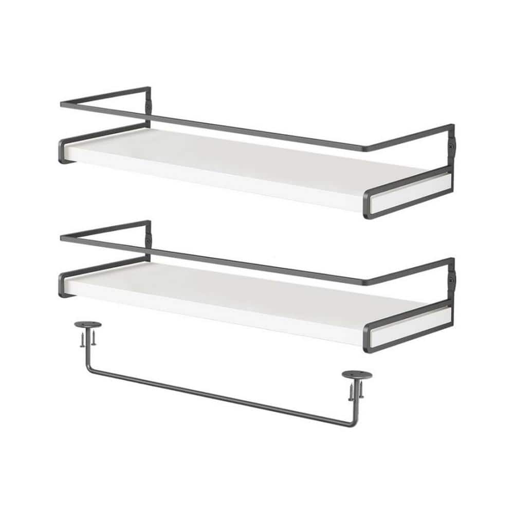 15.7 in. W x 2.6 in. H x 6 in. D Wood Rectangular Wall Mounted Bathroom She