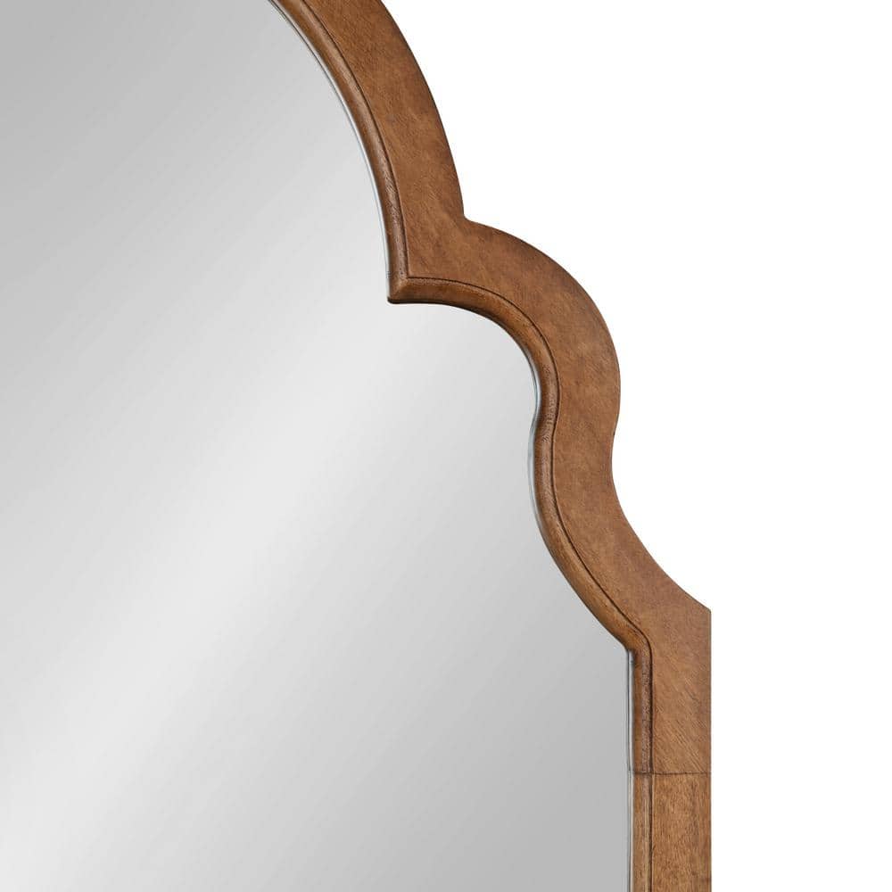 Hogan Rustic Brown Poplar Wood Arched Vanity Mirror 24x48