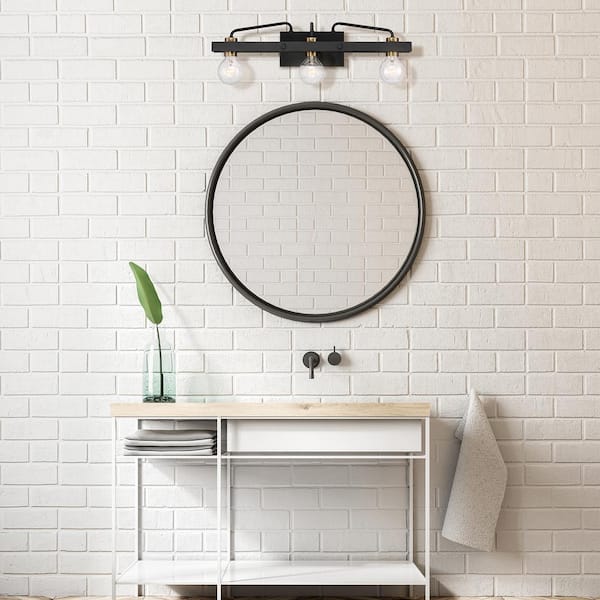 Ravella 24 in. 3-Light Black Transitional Vanity Light