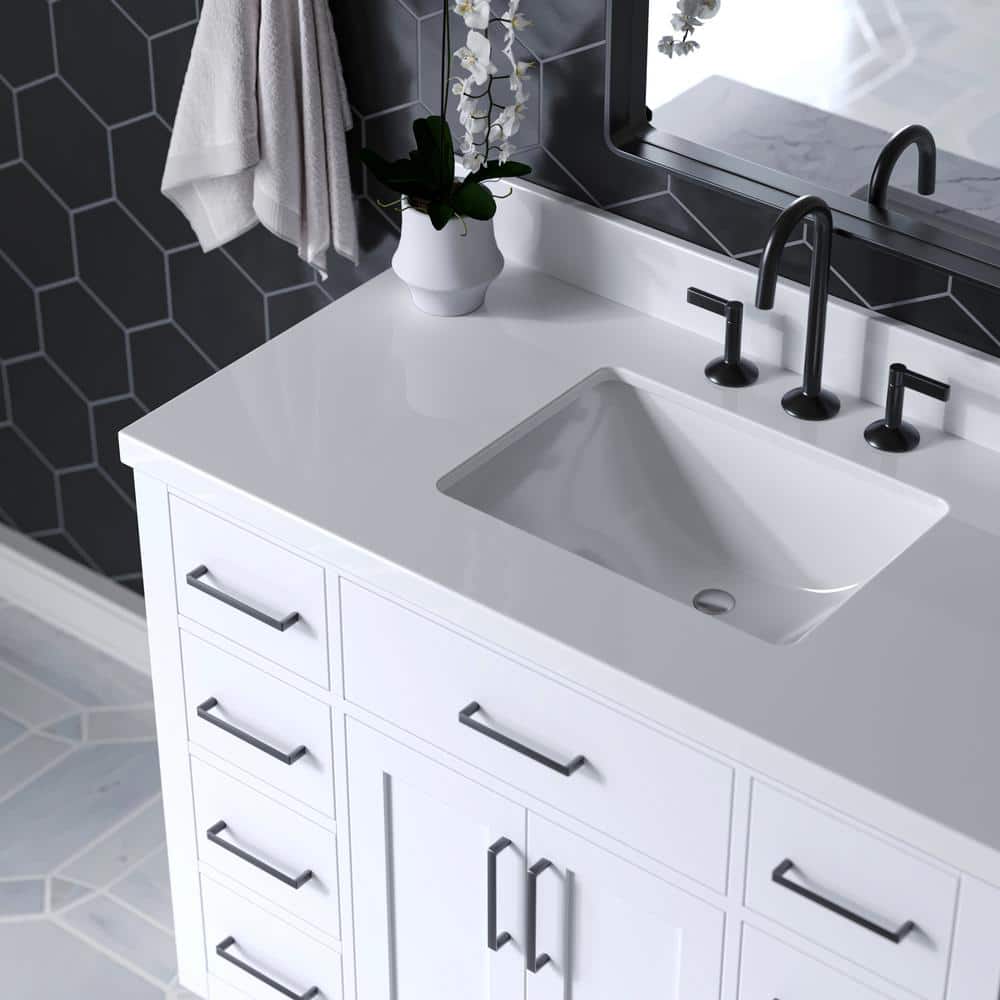 Hepburn 43" White Hardwood Freestanding Single Vanity Set