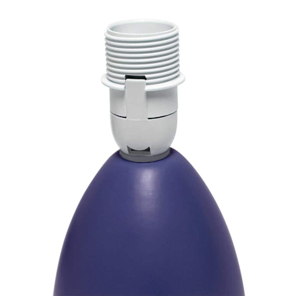 Blue Mini Egg Oval Ceramic Table Lamp with Fabric Shade