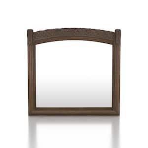Nevva 46 in. W x 44 in. H Solid Wood Beige and Farmhouse Natural Tone Framed Rectangle Dresser Mirror