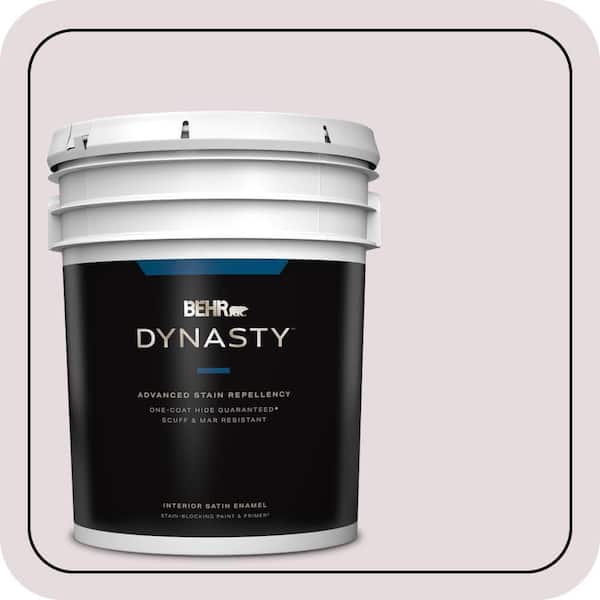 BEHR DYNASTY 5 gal. #100E-1 Coquette Satin Enamel Interior Stain-Blocking Paint & Primer