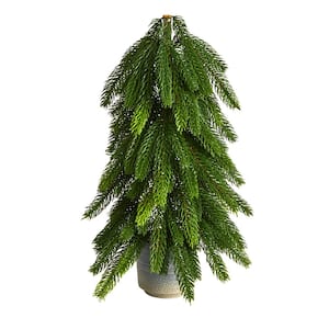 1.42 ft. Unlit Pine Artificial Christmas Tree in Decorative Planter