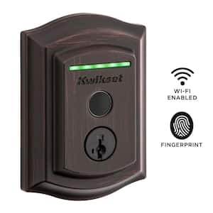 Halo Touch Venetian Bronze Traditional Fingerprint WiFi Elec Smart Lock Deadbolt Feat SmartKey Security w/ Tustin lever