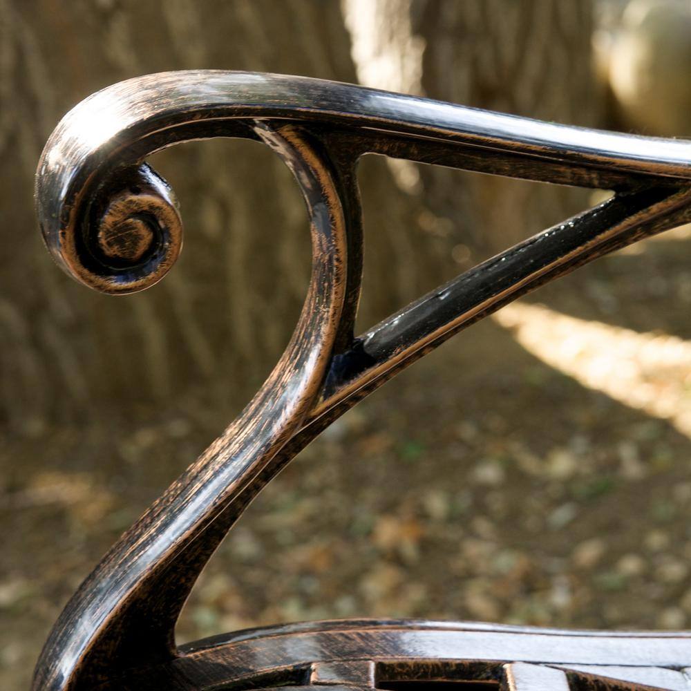 Hamilton Copper Cast Aluminum Weather Resistant Outdoor Bench