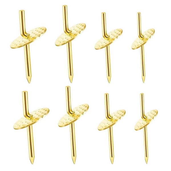 Adrinfly Iron Alloy Picture Hanger Kit 72-Pieces for Wooden/Drywall Easy Install and Reuse 10-60 lbs. with Storage Case Gold