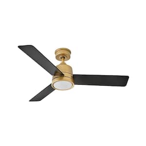 Chet 48.0 in. Indoor/Outdoor Integrated LED Heritage Brass Ceiling Fan with Remote Control