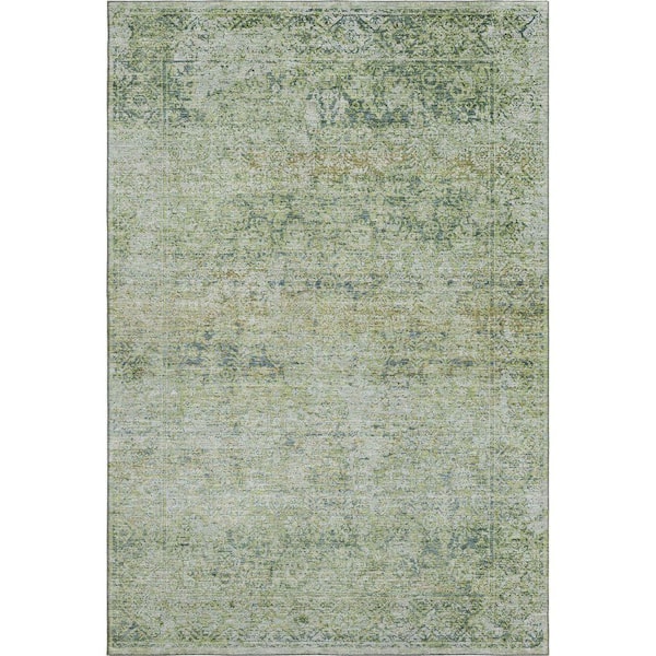 Mayfield Premium Machine Washable Abstract AMF2103 Aloe 10 ft. x 14 ft. Area Rug