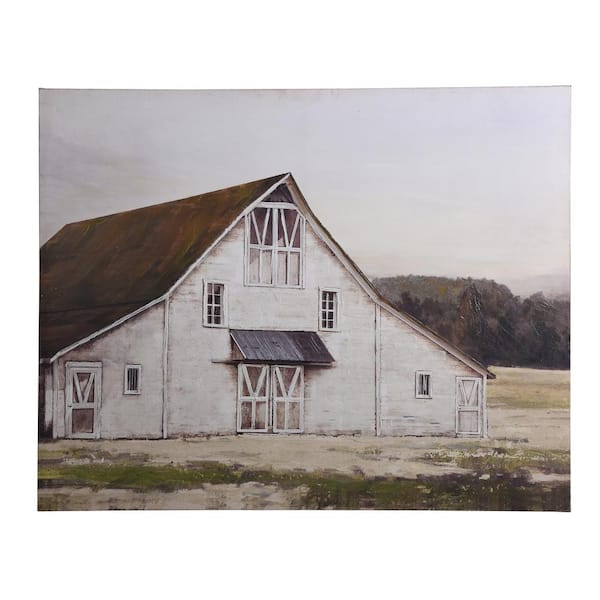 PRIVATE BRAND UNBRANDED Crane Lake Rustic Architecture Canvas Wall Art (50 in. W x 40 in. H)