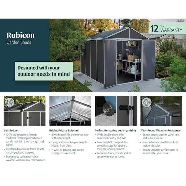 CANOPIA by PALRAM Rubicon 8 ft. W x 10 ft. D Resin Plastic Outdoor