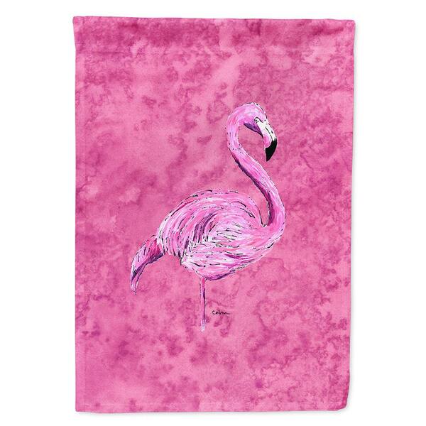 Caroline's Treasures 11 in. x 15-1/2 in. Polyester Flamingo on Pink 2-Sided 2-Ply Garden Flag