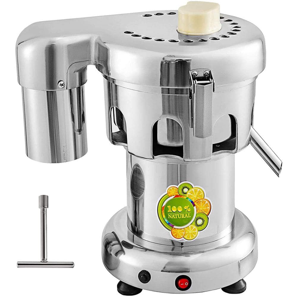 VEVOR Commercial Silver Juice Extractor Aluminum Casting and Stainless Steel Constructed Centrifugal Electric Juicer