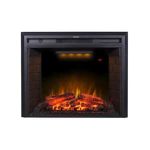 Black 36 in. 400 sq. ft. Recessed Electric Fireplace with Remote Control and Multi-Color Flame