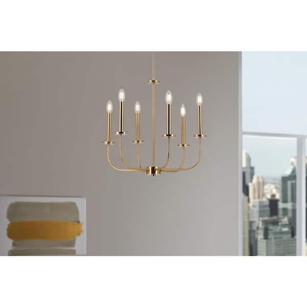 Hampton Bay Tilden 6-Light Antique Gold Chandelier