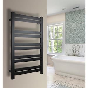 10-Bar Grande Towel Warmer, Hardwired, Black Stainless Steel