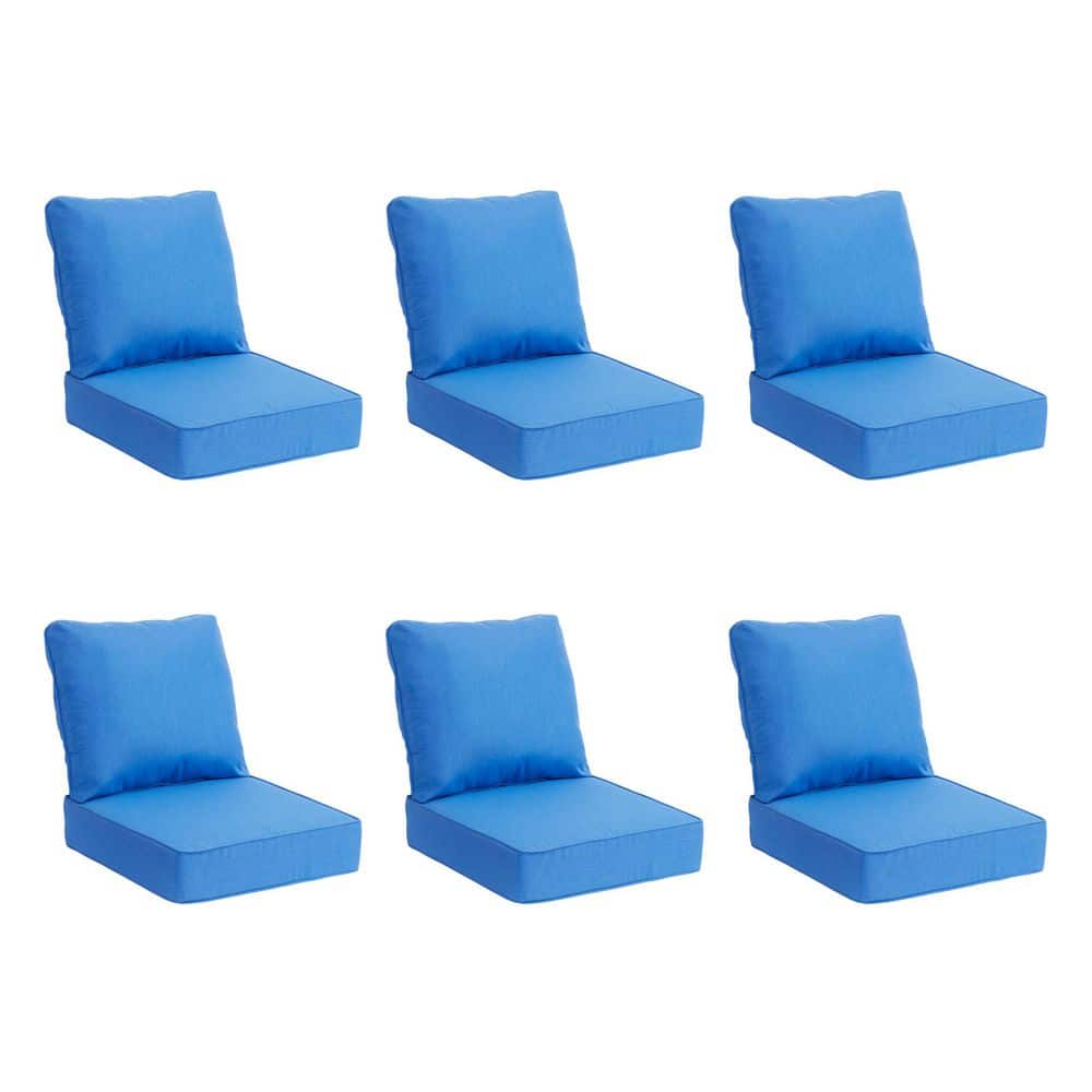 22 in x 24 in 2-Piece CushionGuard Deep Seating Outdoor Lounge Chair Cushion-Sail Blue 6-Pack price history on PriceWatchPro