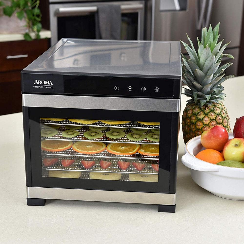 Aroma Professional 6-Tray Black Stainless Steel Food Dehydrator