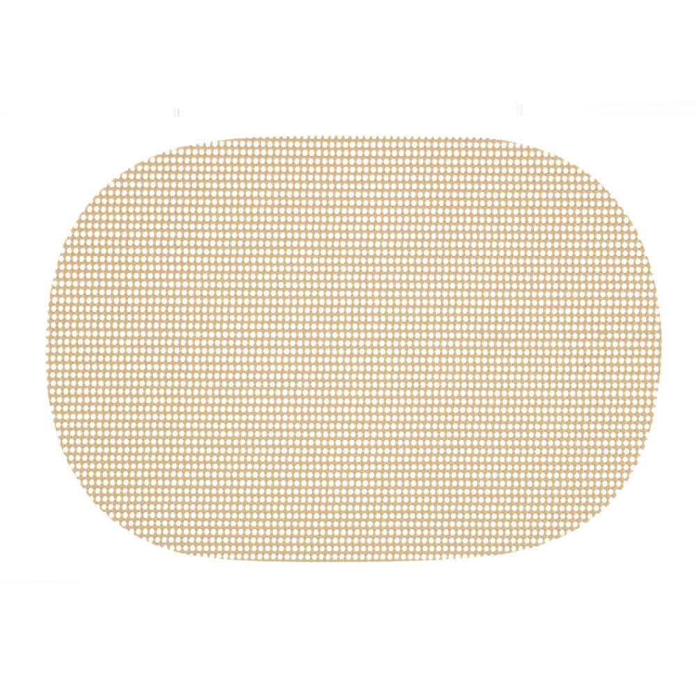 Kraftware Fishnet 17 in. x 12 in. Pink Yarrow PVC Covered Jute Oval Placemat (Set of 6)