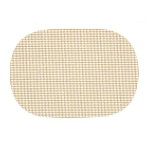 Fishnet 17 in. x 12 in. Ivory PVC Covered Jute Oval Placemat (Set of 6)
