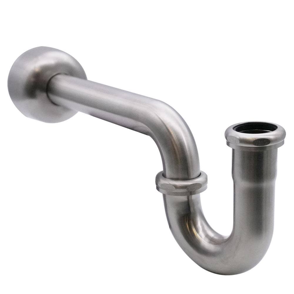 Westbrass P-Trap With High Box Flange - 1-1/2" OD, 17 Gauge Brass, Matte Black