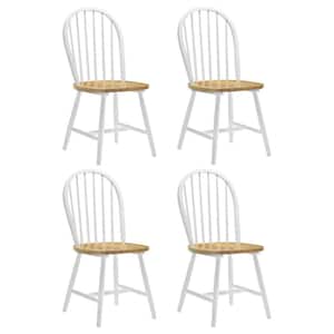Cinder Windsor Natural Brown and White Side Chairs (Set of 4)