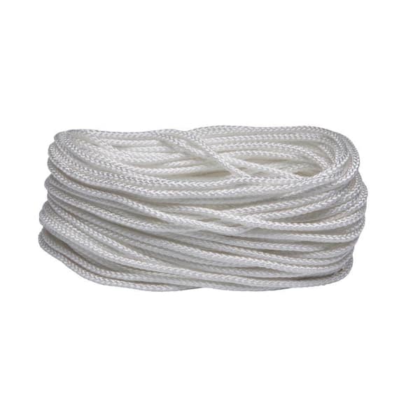 Everbilt 3/16 in. x 100 ft. White Braided Nylon and Polypropylene Rope