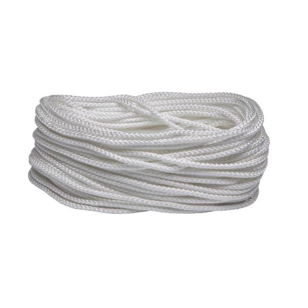 3/16″ Solid Braided Nylon Cord White