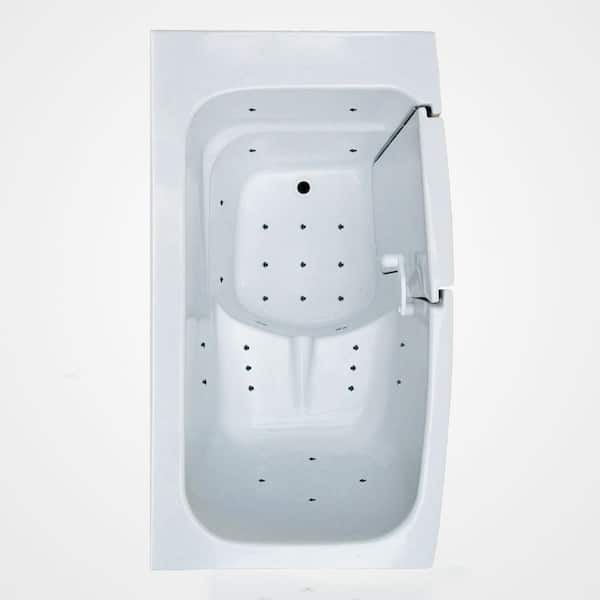 Comfortflo 53 in. Rectangular Walk-in Air Bathtub in White