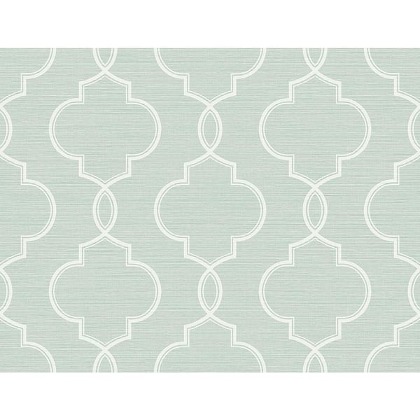 Kenneth James Malo Aqua Sisal Ogee Vinyl Strippable Wallpaper (Covers 60.8 sq. ft.)