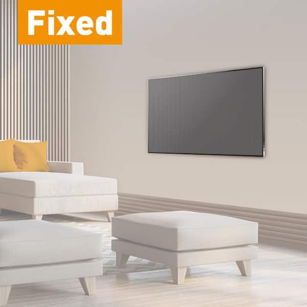13 in. to 90 in. Fixed Flat/Curved TV Wall Mount Auto Locking Patent Extra Stable in Black