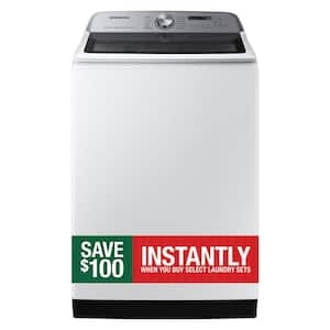 5.5 cu.ft. Extra-Large Capacity Smart Top Load Washer with Super Speed in White