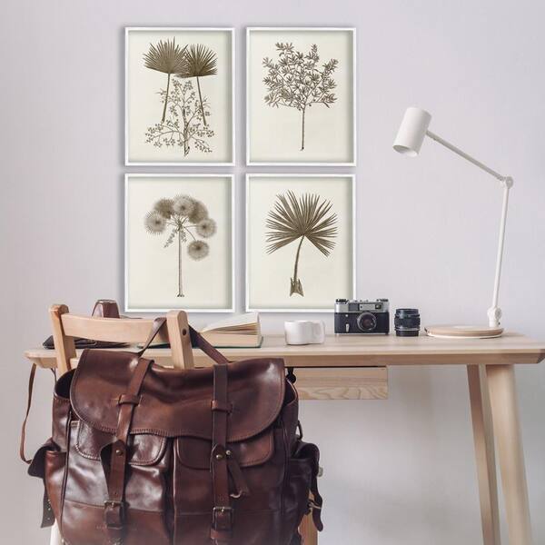 Various Vintage Palm Leaves by Phillipa Katz 4 Piece White Framed Nature Giclee Art Print 20 in. x 16 in.