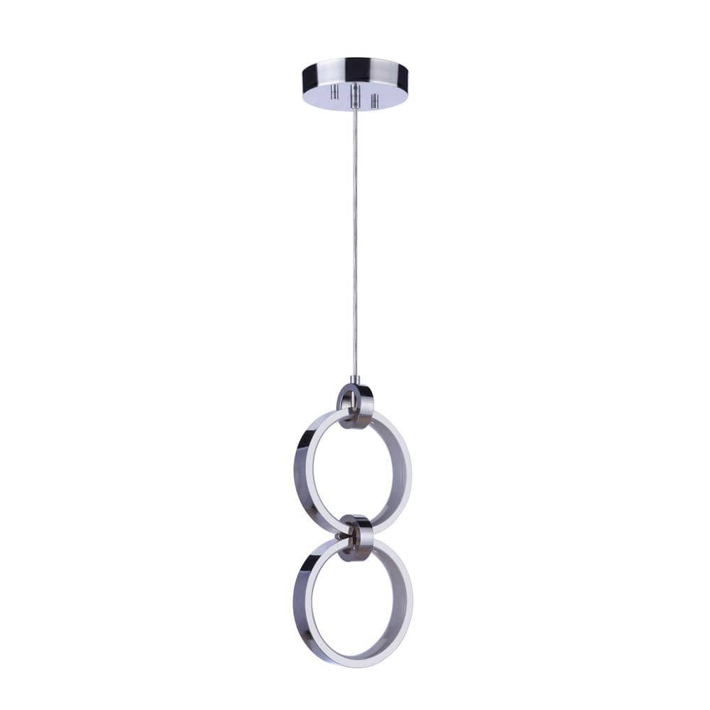 Modern Chrome Frosted Glass LED Pendant Light