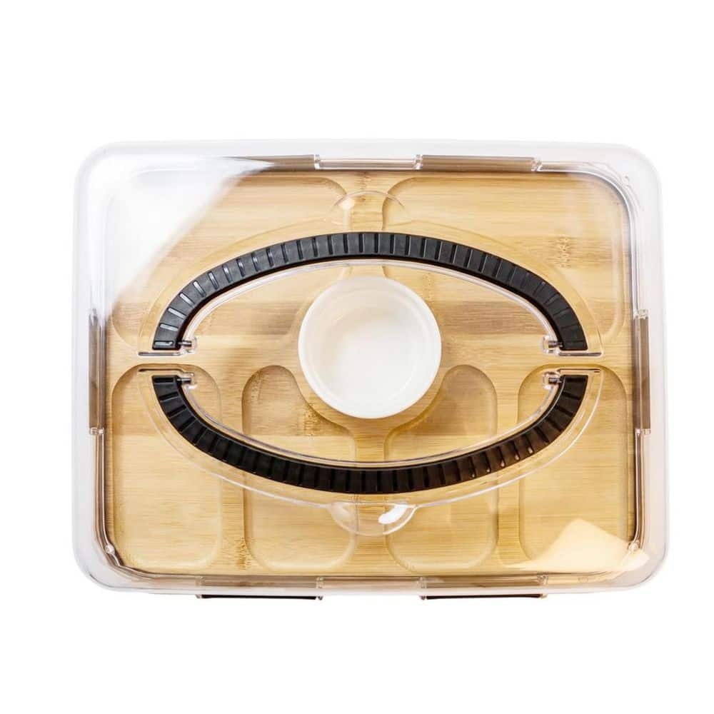 14.6 in Bamboo Charcuterie Board with Lid, Ice Slot, 6 Locks, Handle, and Sauce Cup price history on PriceWatchPro