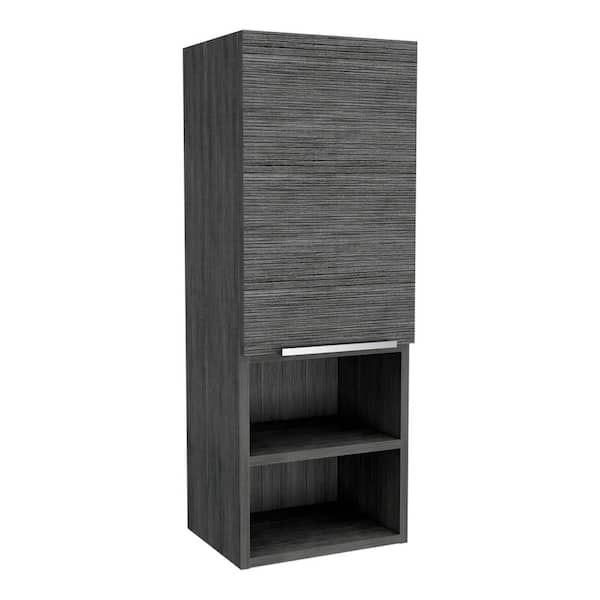 Miscool Anky 11.8 in. W x 10.04 in. D x 32.17 in. H Bathroom Storage Wall Cabinet in Brown, Medicine Cabinet