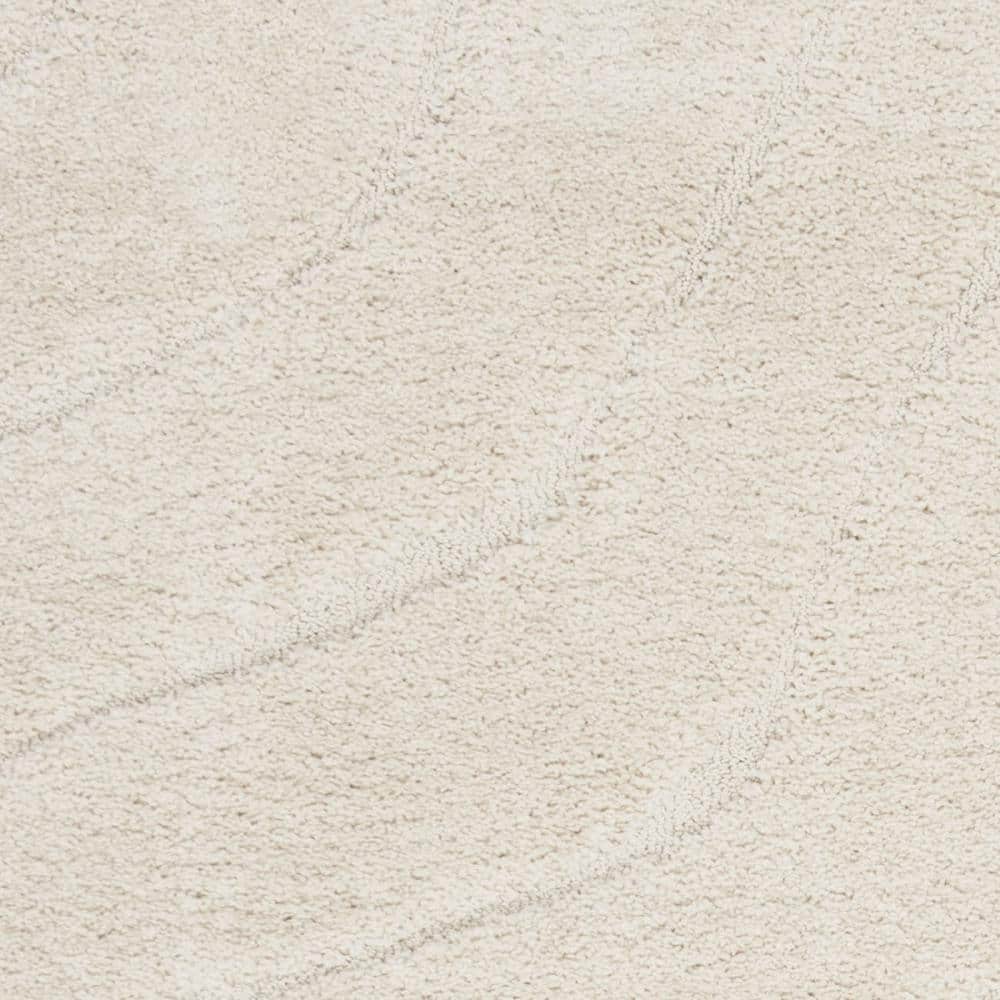 Off-White Tufted Handmade Shag Area Rug