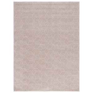 Pattern and Solid Beige 7 ft. x 9 ft. Abstract Geometric Area Rug