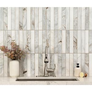 Arabescato Venato Stacked 12 in. x 12 in. Honed Marble Mesh-Mounted Floor and Wall Mosaic Tile (1 sq. ft. / Each)
