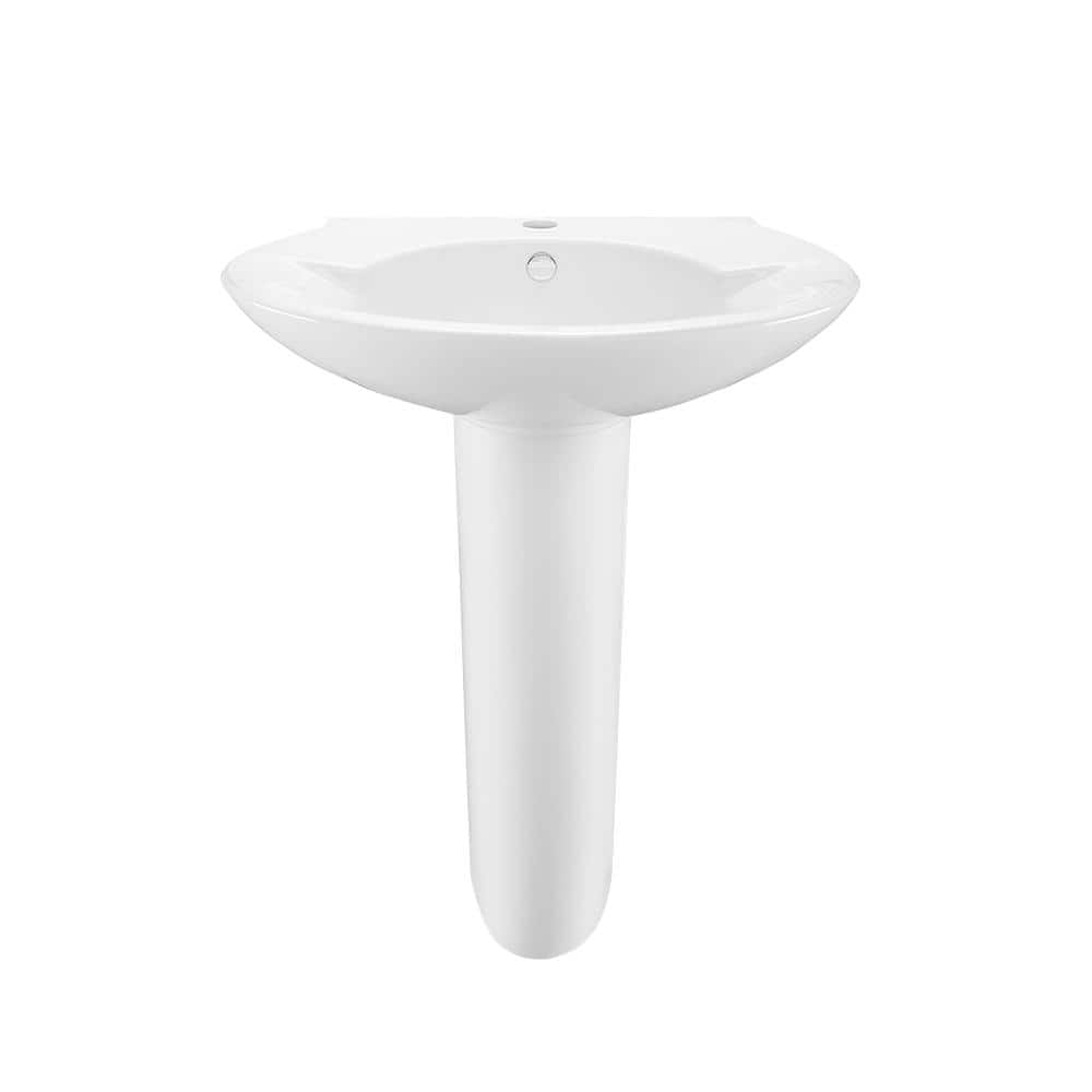 Swiss Madison Plaisir Rounded Pedestal Sink In Glossy White SM-PS309 ...