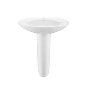 Plaisir Rounded Pedestal Sink in Glossy White