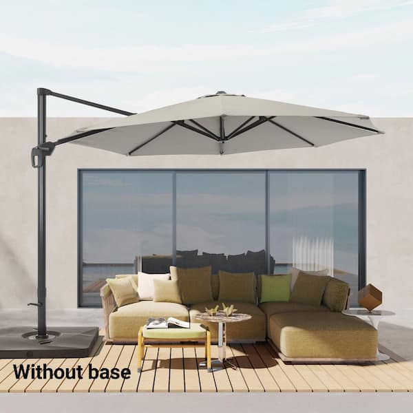 10 ft outdoor patio cantilever offset umbrella BLUU 10 FT Patio Offset Umbrella Outdoor Cantilever Umbrella Hanging U