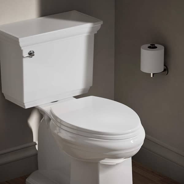 Brevia Elongated Toilet Seat with Quick-Release Hinges in White