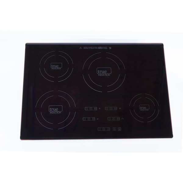 True Induction 30 in. Glass Induction Cooktop in Black with 4 Induction Elements