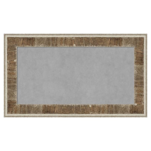 Amanti Art Farmhouse Brown Narrow 29 in. x 17 in. Framed Magnetic Board