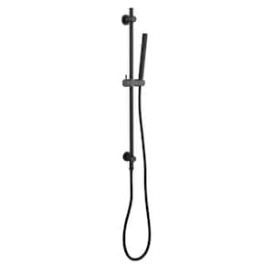 1 -Spray Patterns 0 in. 2 GPM Rain Wall Mount Dual Shower Heads with Handheld Shower System in Matte Black