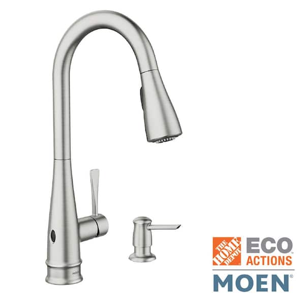 MOEN Birchfield Touchless Single-Handle Pull-Down Sprayer Kitchen Faucet in Spot Resist Stainless