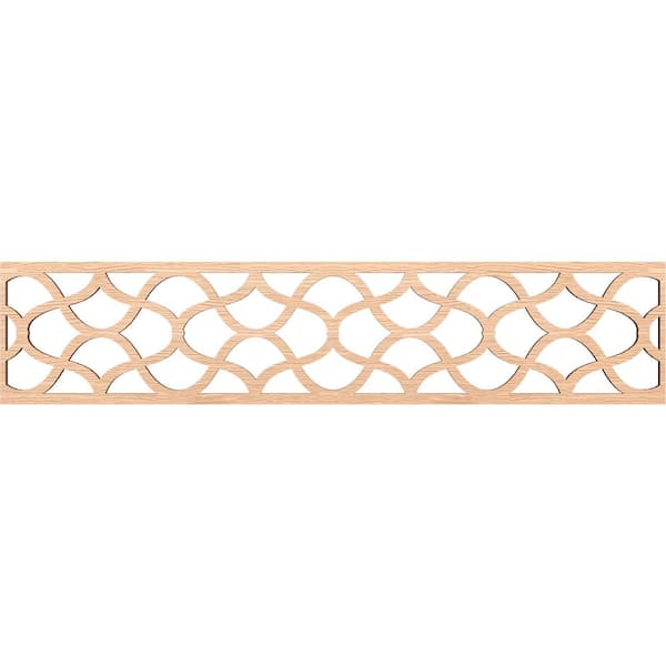 Ekena Millwork Resort Fretwork 0.375 in. D x 46.75 in. W x 10 in. L Red Oak Wood Panel Moulding
