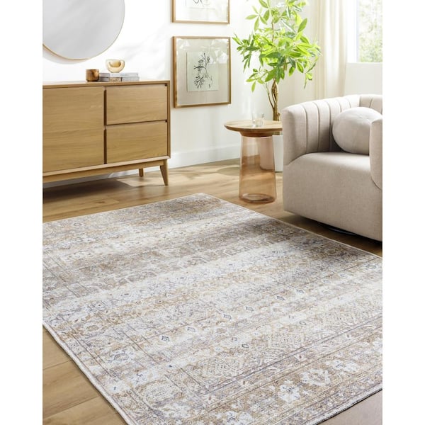 Livabliss Amelie Beige 8 ft. x 12 ft. Machine-Washable Area Rug